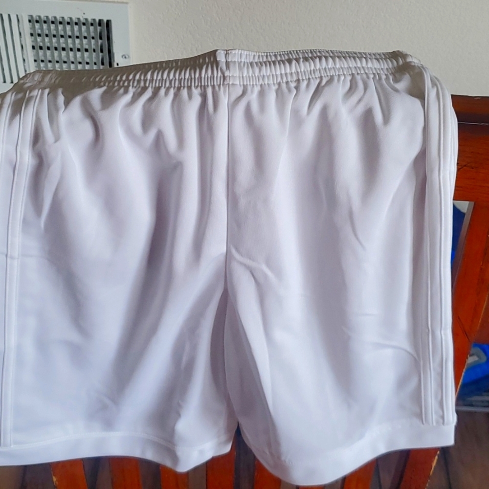 Adidas white youth shorts